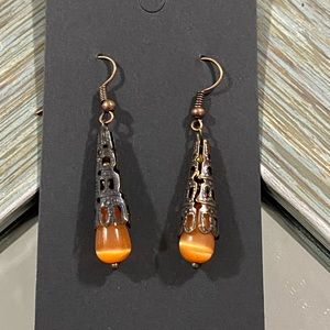 Antique style cats eye earrings